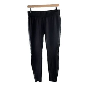White House Black Market Faux Leather Pants Tuxedo Stripe Leggings WHBM